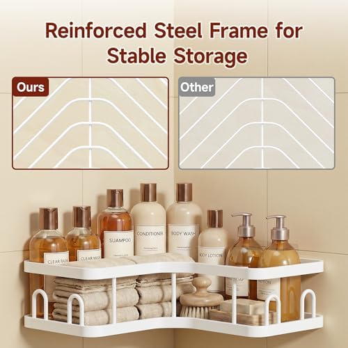 Veken Corner Shower Caddy 3-Pack, Advanced Rustproof Design&Stable Storage - Image 5