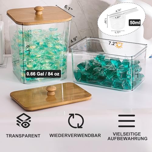 FUSHITON Laundry Pods Storage Container, 4+1 Set Clear Storage Bins - Image 5