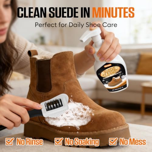 Suede Shoe Cleaner, No-Rinse Suede & Nubuck Cleaner Removes Dirt & Stains - Image 4