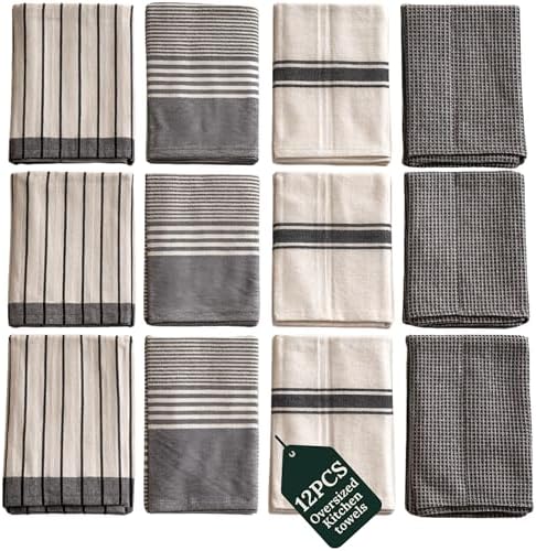 Cloud Scape Pack of 12 Kitchen Towels, Absorbent & Oversized by CloudScapeLinen