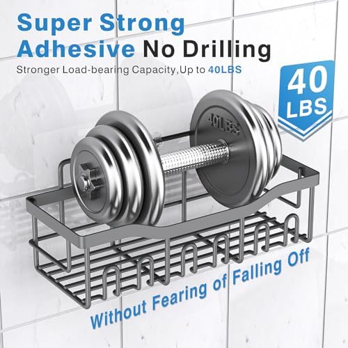 EUDELE Shower Caddy 2 Pack, Adhesive Shower Organizer - Image 4