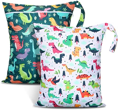 Shappy 2 Pack Wet Dry Bag Travel Laundry Waterproof, Dinosaur Style by Shappy