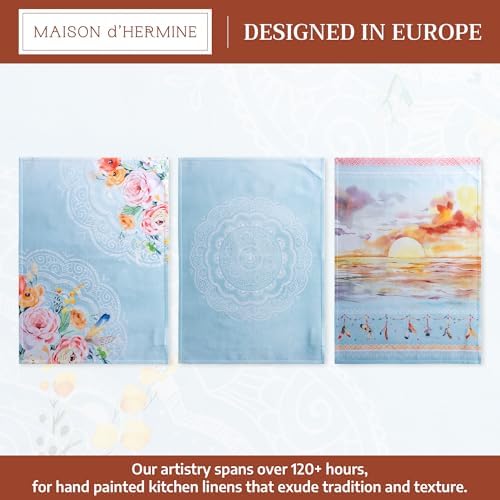 Maison d' Hermine Kitchen Towels Set of 3 Reusable 100% Cotton 27.50" x 20" - Image 2