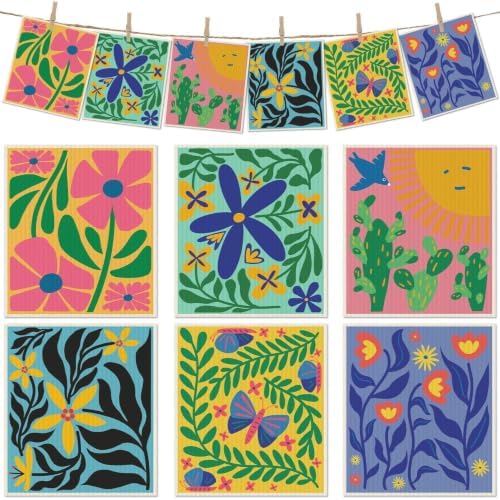 6 Pcs Swedish Paper Cloths for Kitchen, Reusable Paper Towels Washable by Revahope