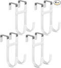 FYY Over the Door Hooks, Double-Hanger 4 Pack, Fits Doors 1 3/8" White | Heavy by FYY