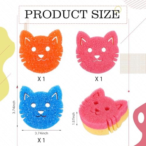 FillTouch Cat 3 Pcs Scrub Sponge, Royal Blue - Image 2