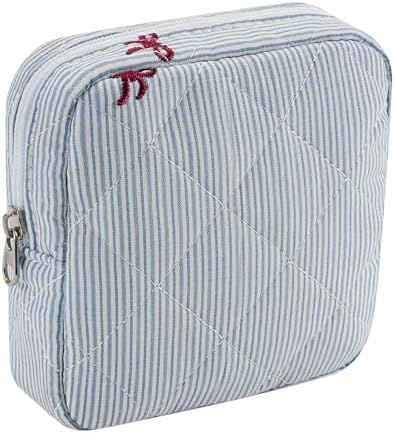 RSRSLEII Mini Quilted Striped Makeup Pouch by RSRSLEII
