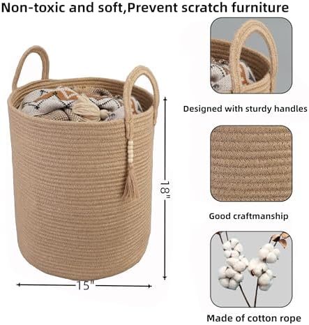 XUANGUO Rope Laundry Basket Laundry Hamper - Image 2