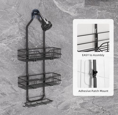 Over the Shower Head Caddy, 3-Tier Hanging Shower Shelves Rustproof, Shower - Image 4
