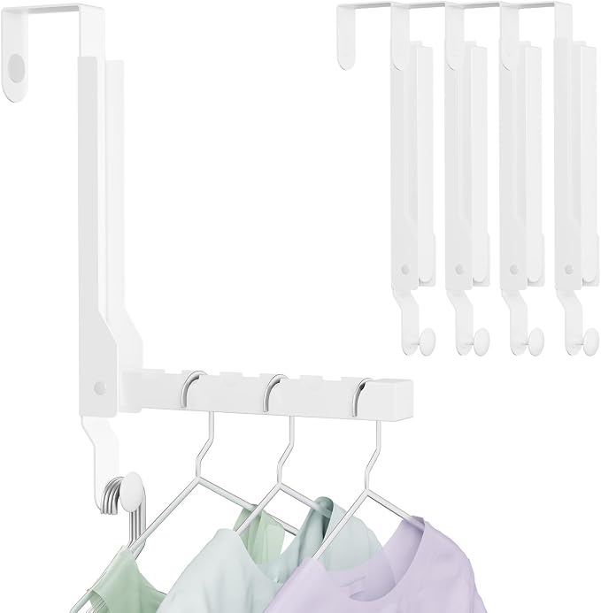 4 Pack Over The Door Hanger Folding Clothes Drying Rack, Folding Hanging Coat by BAKON