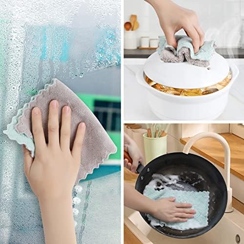 GADIEDIE 10 Pack Kitchen Dish Cloths Dish Towels, Super Absorbent Coral Fleece - Image 6