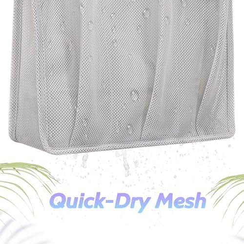 famichan Portable Mesh Shower Caddy Bag, Bathroom Shower Organizer Tote - Image 4