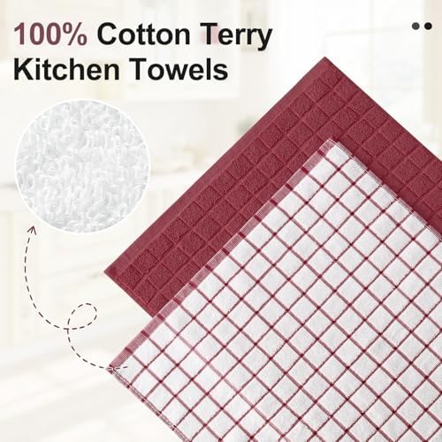 Homaxy Large Premium Cotton Kitchen Towels 16"x 28", 12 Pack - Image 2