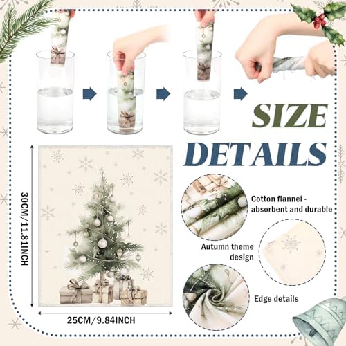 Mindsoft 36 Pcs Christmas Reusable Paper Towels Rolls Washable Bulk Winter - Image 3