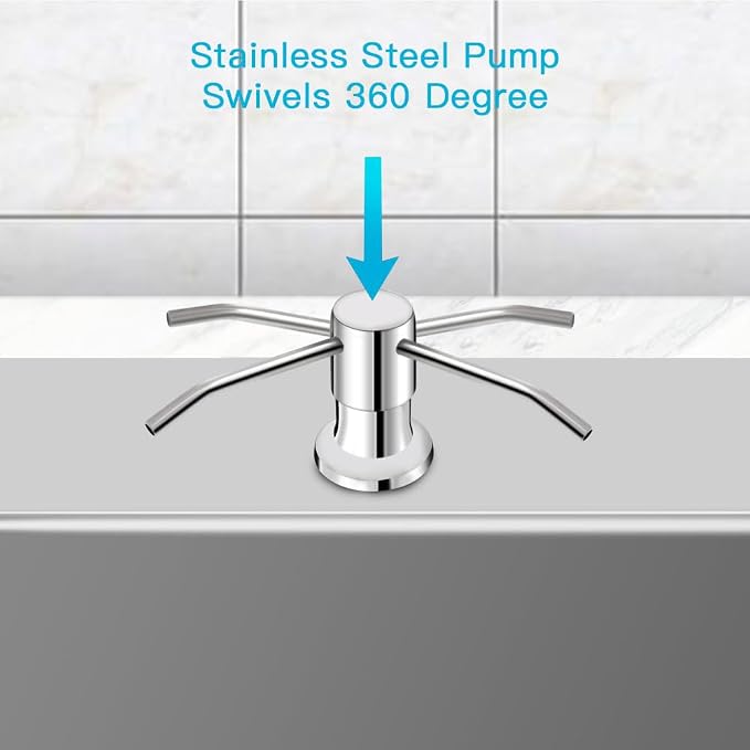 OHiHi Dish Soap Dispenser for Kitchen Sink, Countertop Sink Soap Dispenser - Image 2