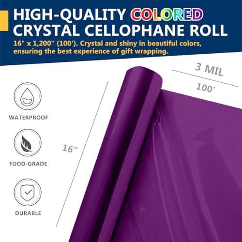 PerkHomy Clear Cellophane Wrap Roll 16" 3 Mil Thick Cellophane - Image 2
