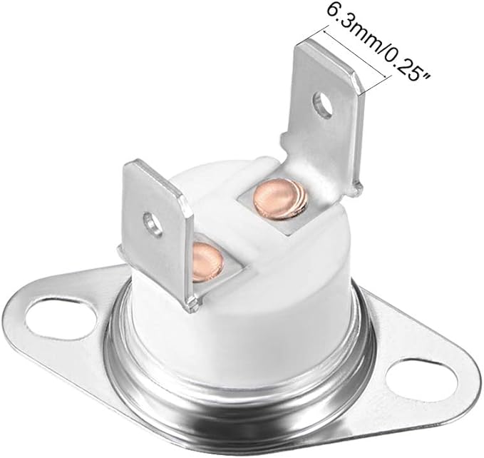 uxcell KSD301 Thermostat 165°C/329°F 10A Normally Closed N.C Adjust Snap Disc Temperature Switch for Microwaves,Oven,Coffee Maker 5pcs,Ceramic Material