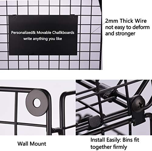 X-cosrack Metal Wire Basket Wall Mount, 3 Tier Wall Storage Basket Organizer - Image 5