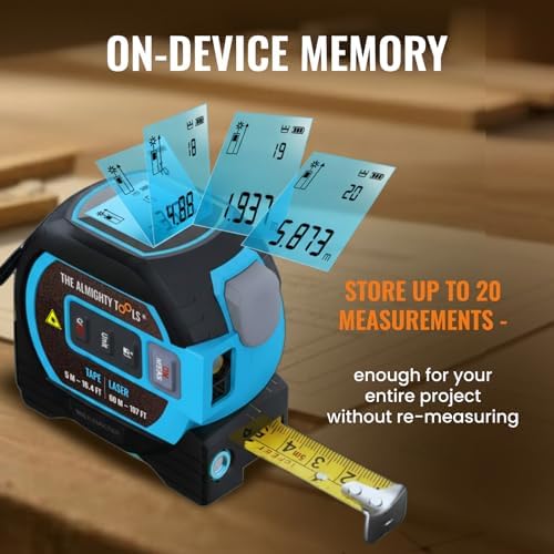 The Almighty Ruler Laser Tape Measure | Smart Range Finder | 196ft/ 60m - Image 3