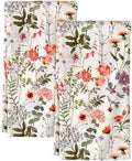 Miss Adola 150GSM Flour Sack Kitchen Towels Set of 2, Flower Shrubs by MissAdola