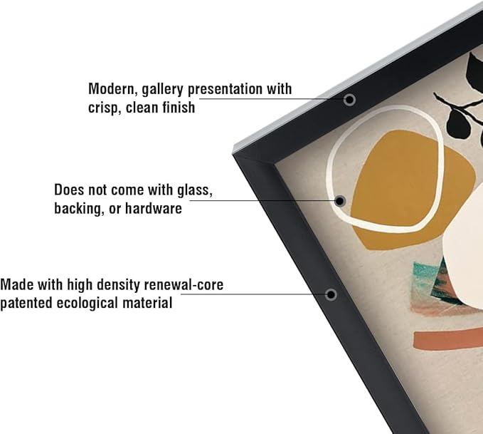 Creative Mark Gotham Gallery Canvas Frame - Black 6x6-3 Pack Open Back Frame for Heavy Duty Canvas Paintings Without Glass or Backing - 1-5/8" Depth, 1-3/8" Rabbet - Pre-Assembled, Made in USA