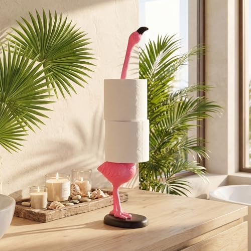 Maxdot Pink Flamingo Paper Towel Holder 18.7'' Cast Iron Paper Towel Holder - Image 5