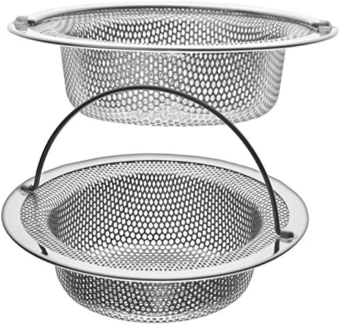 2 Pack - 4.5" Top / 3" Basket - Kitchen Sink Drain Strainer Stainless Steel by HilltopProducts