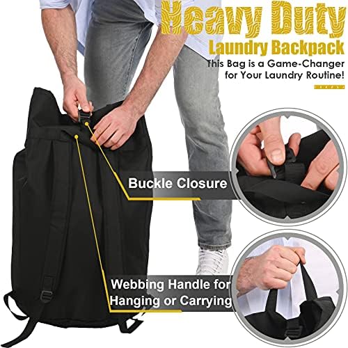 Backpack Laundry Bag, 115L Heavy Duty Extra Large College Laundry Backpack - Image 5