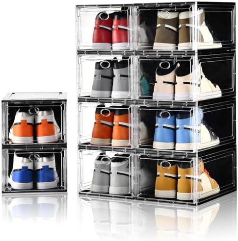 10 Pack Shoe Storage, Stackable Shoe Organizer by Amllas