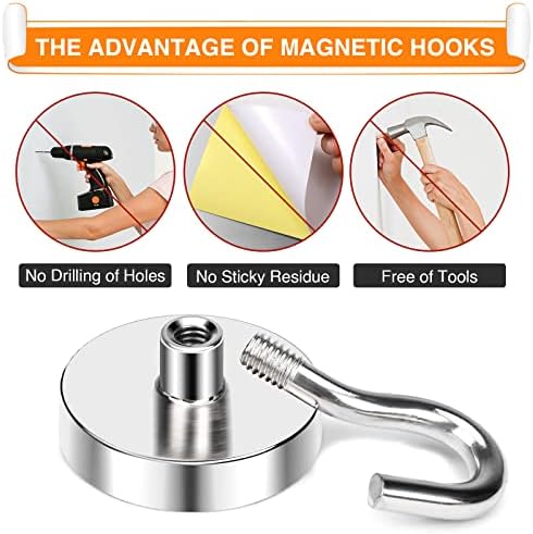 MIKEDE Magnetic Hooks Heavy Duty 50 Lbs Magnet - Image 4