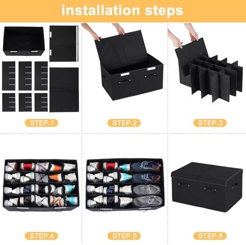 Large Shoe Organizer for Closet Fits 20 Pairs, Shoe Storage Box Bins - Image 7