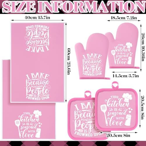 Sratte 6 Pcs Kitchen Decor Accessories Set, Light Pink - Image 4