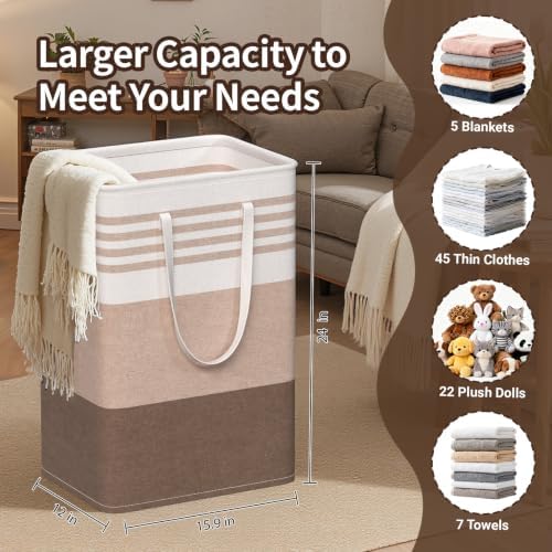 WOWBOX 2 Pack Laundry Baskets, Collapsible Dirty Clothes Laundry Hampers - Image 2