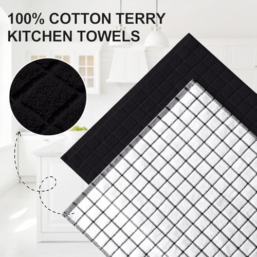 Homaxy Large Premium Cotton Kitchen Towels 16"x 28", 6 Pack - Image 2