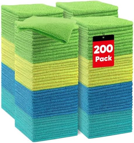 HOMEXCEL Microfiber Cleaning Cloth 200 PK, Towels by HOMEXCEL