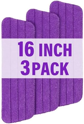 16.5" Microfiber Mop Pads Refills, 3 Pack Reusable Replacement Heads​​ by PANDAGRIP