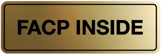 Signs ByLITA Standard FACP Inside Sign | Fire Safety Signage (Brushed Gold) - Small 1 Pack