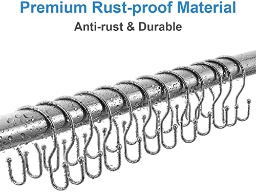 24 Pack Double Shower Curtain Hooks Rings, TENOVEL Double Sided Shower Curtain - Image 6