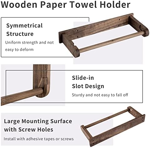 Wood-Paper-Towel-Holder-Under-Cabinet-Kitchen-Handmade - Image 2
