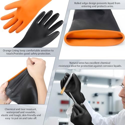 Haiou Chemical Resistant Nitrile Gloves Long Rubber Gloves - Image 2