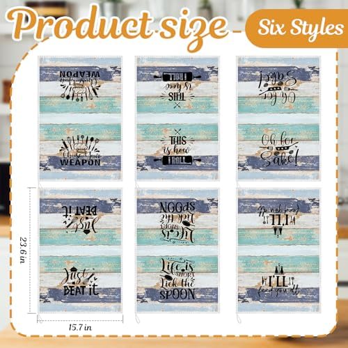 Bencailor 6 Pcs Mint Kitchen Towels Decorative Sets Dish Towels Absorbent Fast - Image 4