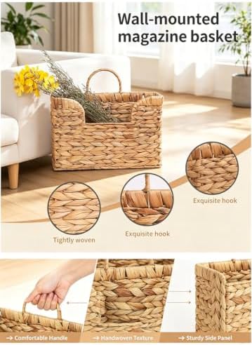 Hanging Woven Magazine Basket - Image 4