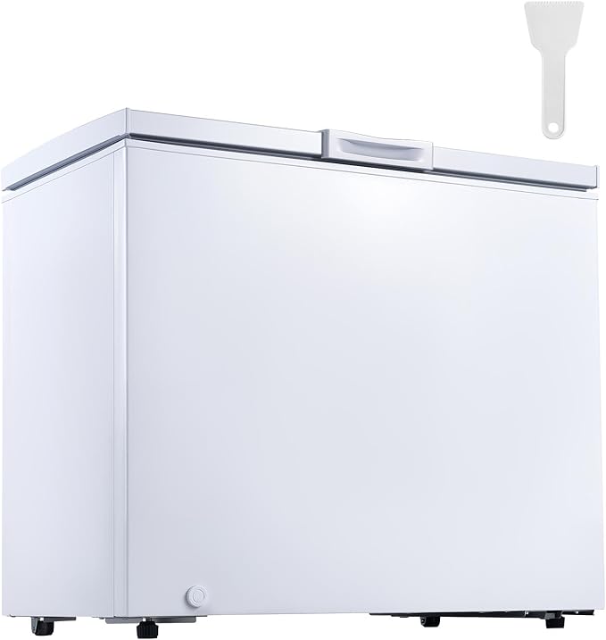 VEVOR Chest Freezer, 6.7 Cu.ft Compact Deep Freezer, Free Standing Top Open Door Chest Freezers with 2 Removable Baskets & Adjustable Thermostat - Energy Saving, Low Noise & Garage Ready, White
