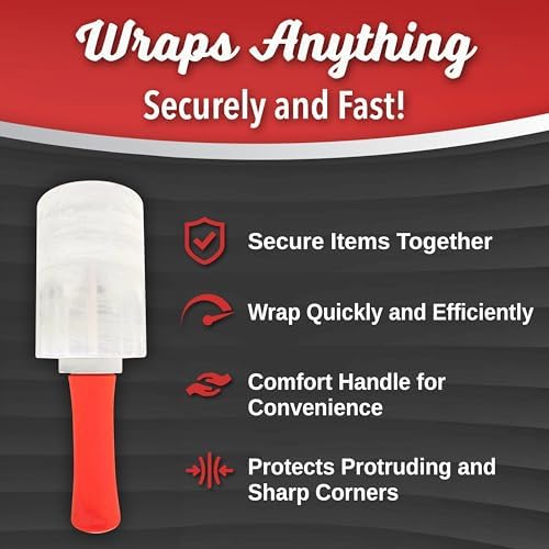 Simply Cool 12 Pack Mini Hand Stretch Wrap 5 Inch 1000Ft 60 Gauge 2 Handles - Image 5