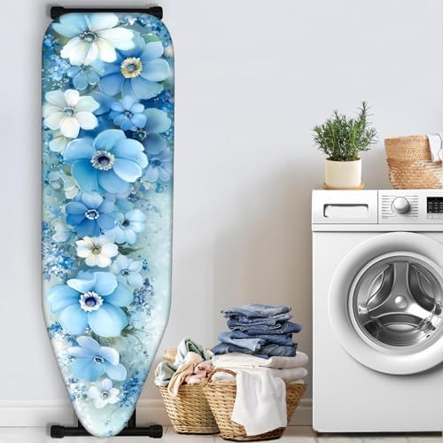 Nuxovilar Blue White Flowers Oil Painting Ironing Board Cover 15x54 - Image 3
