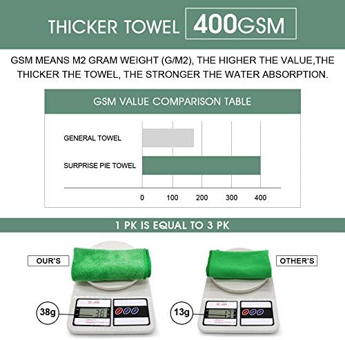 Ultra Absorbent 400 GSM Microfiber Cleaning Cloths, Thick Lint Free Reusable - Image 2