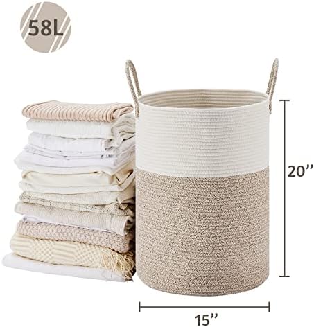 VIPOSCO 58L Tall Woven Laundry Basket Hamper - Image 5