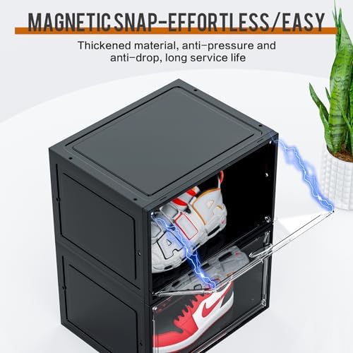 KEFA XL Shoe Storage Box, 8 PACK Shoe Boxes Clear Plastc Stackable Organizer - Image 3