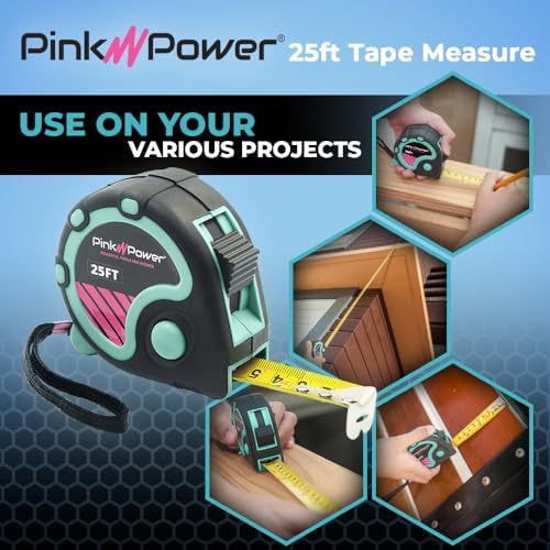 Pink Power 25 ft Blue Tape Measure - Image 3