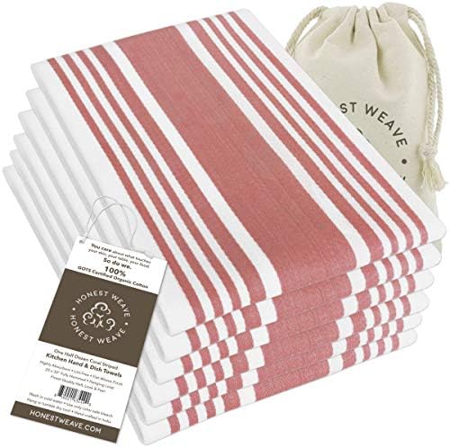 HONEST WEAVE GOTS Certified Organic Cotton Kitchen Hand and Dish Towel Sets by HonestWeave